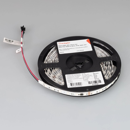 Лента светодиодная DMX-B60-10mm 24V RGB-PX6 (15 W/m, IP20, 5060, 5m) (Arlight, -)