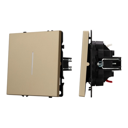 Механизм выключателя одноклавишный непроходной LED SWT-NOBE-MK01-SFPL-L-GD (230V, 10A) (Arlight, -)