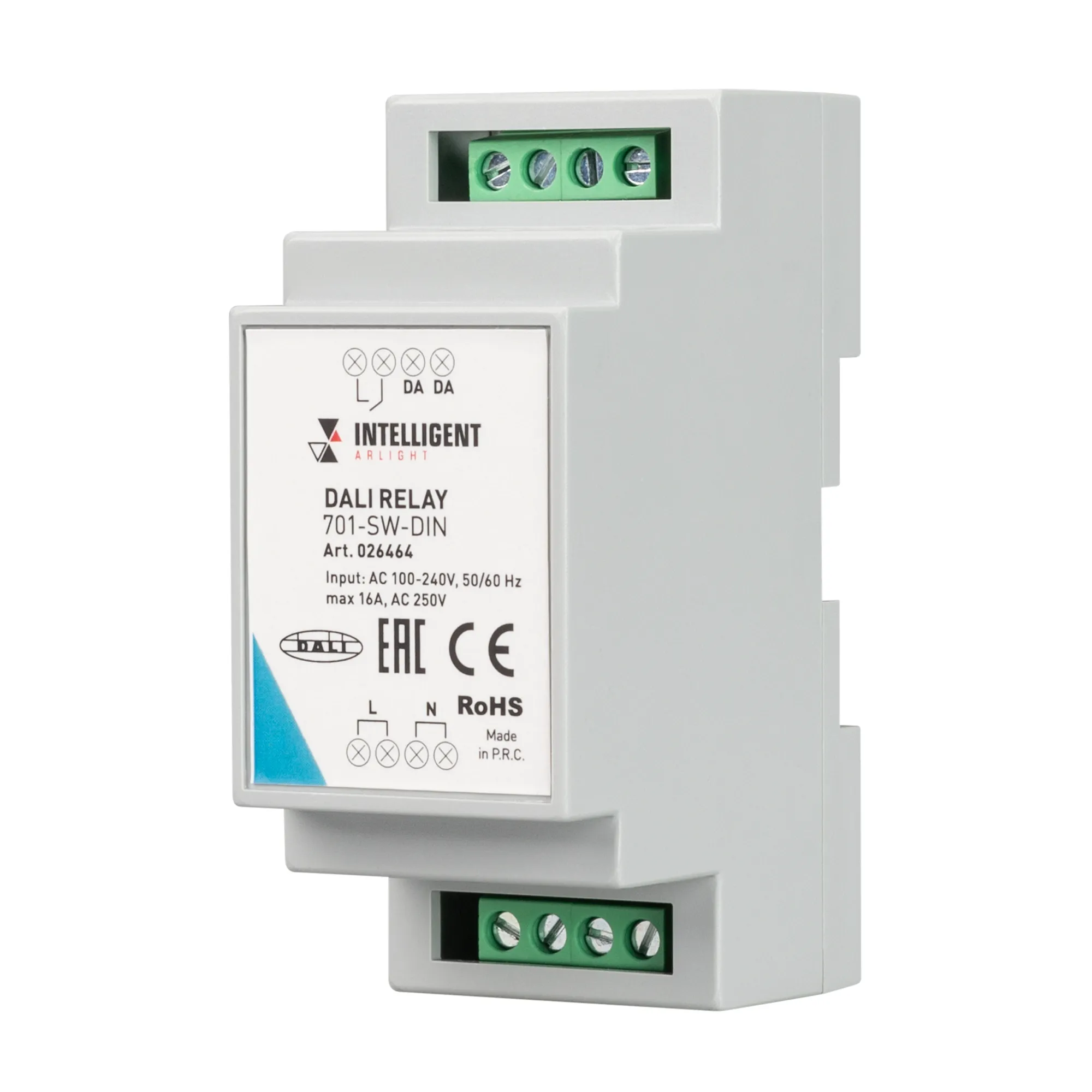 INTELLIGENT ARLIGHT Релейный модуль DALI-701-SW-DIN (BUS, 16A) (IARL, DIN-рейка) - изображение товара