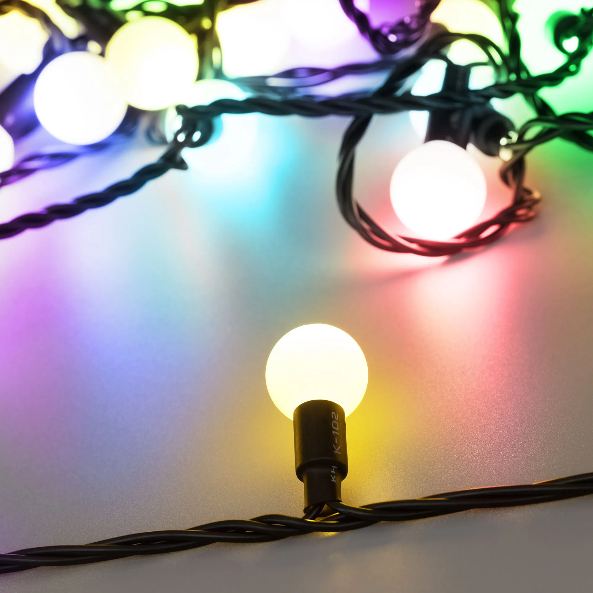 Светодиодная гирлянда ARD-BALL-PRO-D23-10000-BLACK-80LED RGB (230V, 7W) (Ardecoled, IP65) - изображение товара